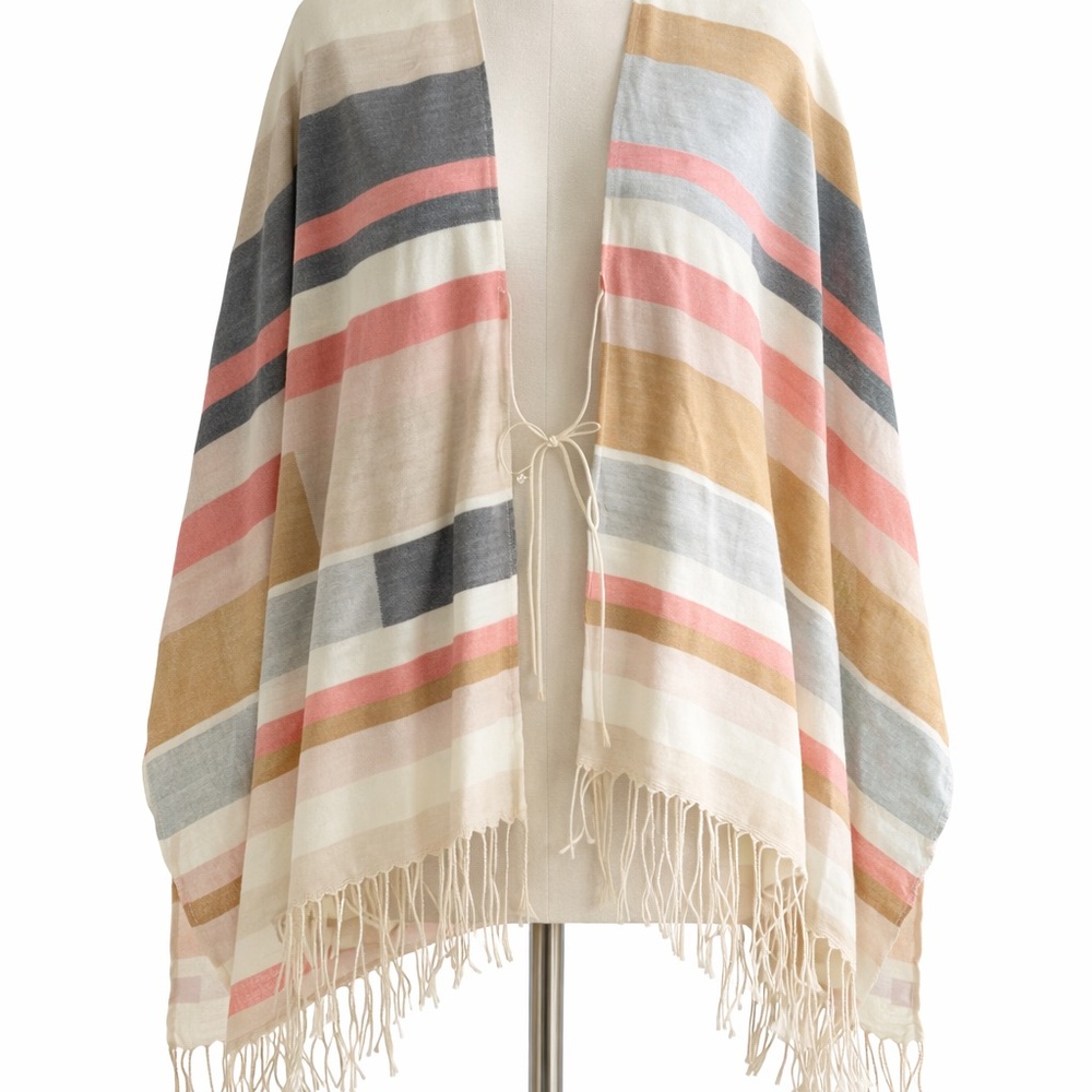 Marc New York Striped Shawl with Fringe